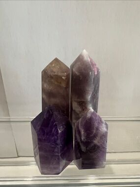 Amethyst Crystal Point Set - Purple Decorative Home Accent